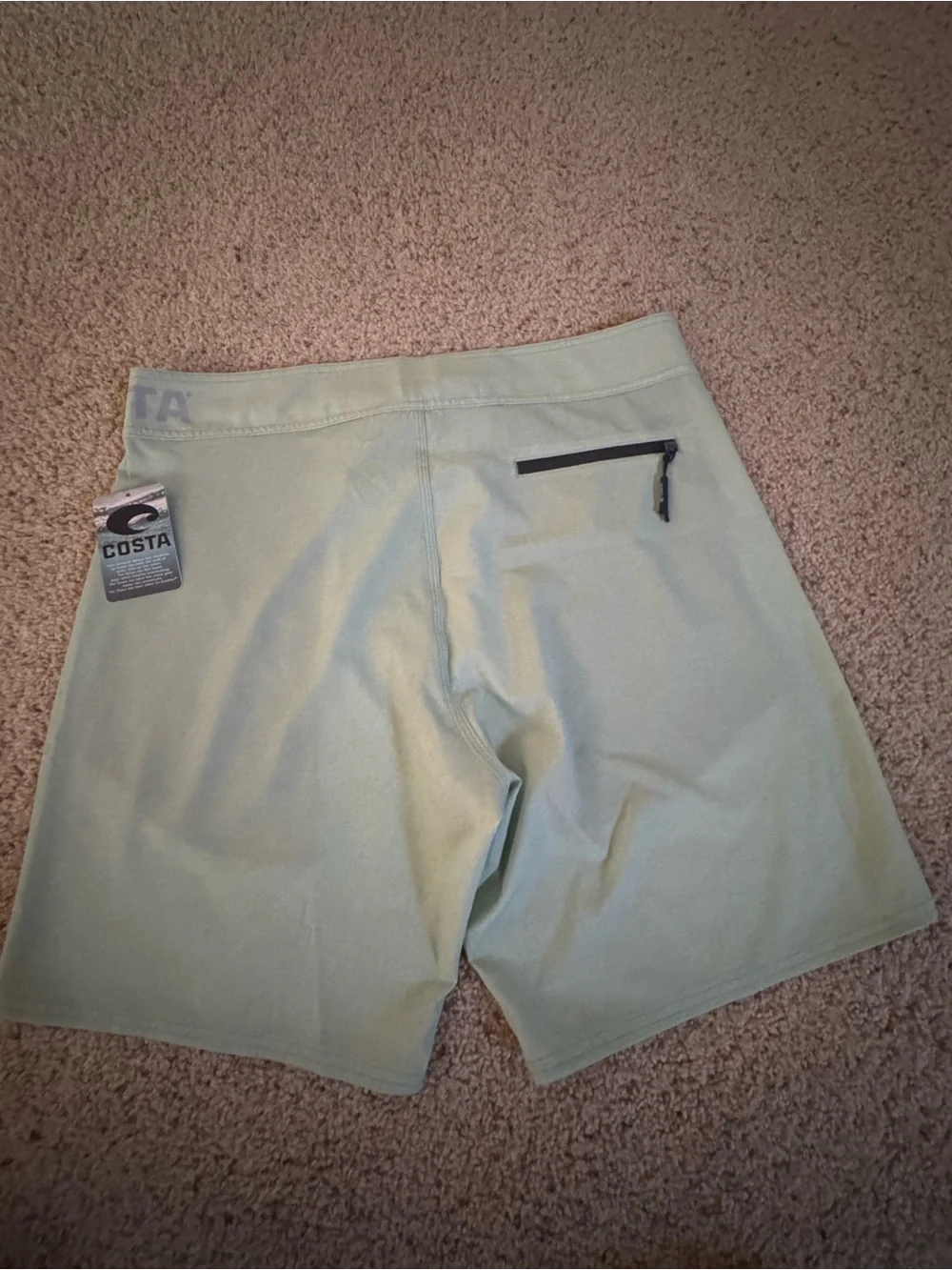 Costa Men's Light Sage Athletic Shorts with Black Drawstring